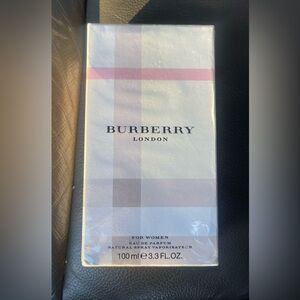 Burberry Fragrance Box with Pink and Gray Stripes
